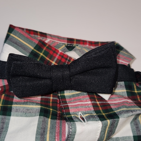 Carter's Plaid Shirt with Black Bowtie, Suspenders And Corduroy Pants - Picture 3 of 8